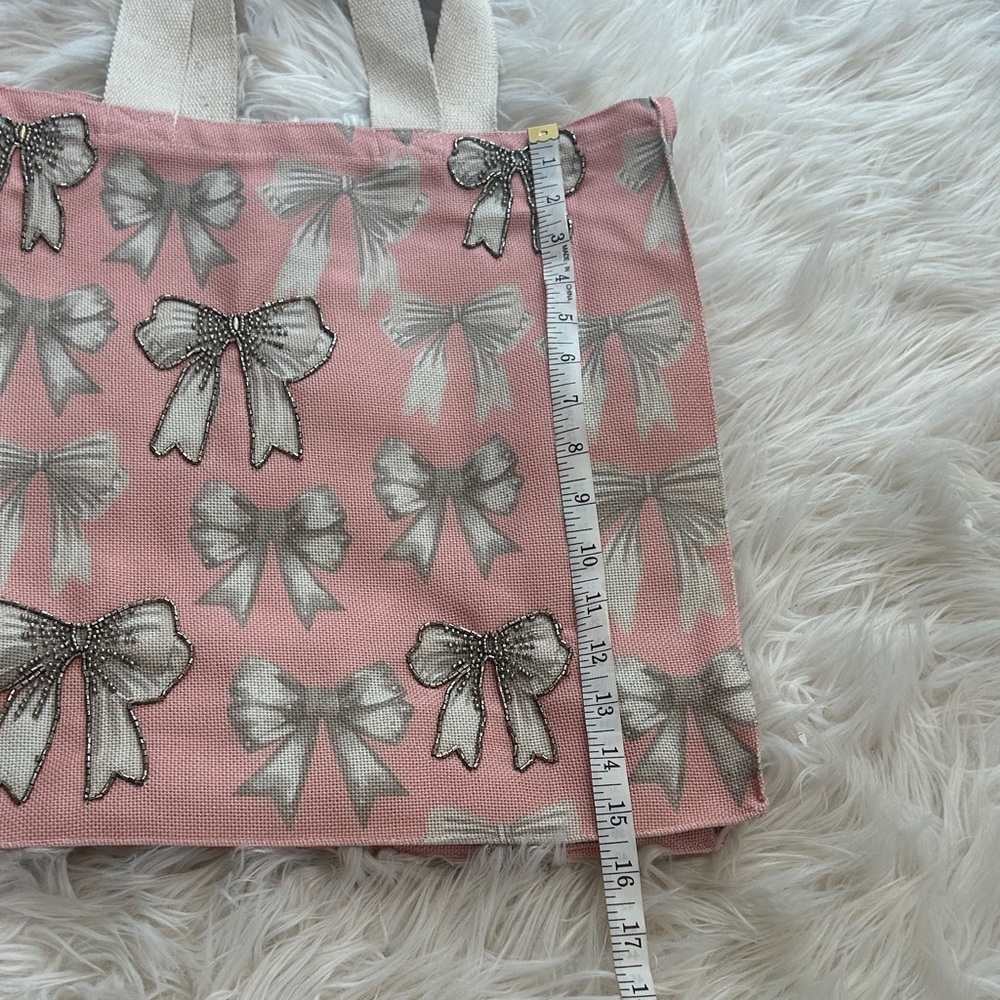NEW, Pink Bow Tote Bag - Picture 8 of 10